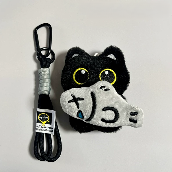 Plush Pendant - Black Cat