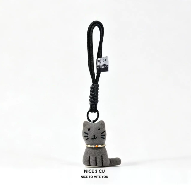 Plush Pendant - Grey Cat