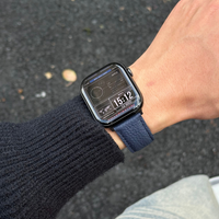 Magnetic Buckle Pebbled Genuine Leather Band for Apple Watch