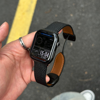 Magnetic Buckle Pebbled Genuine Leather Band for Apple Watch