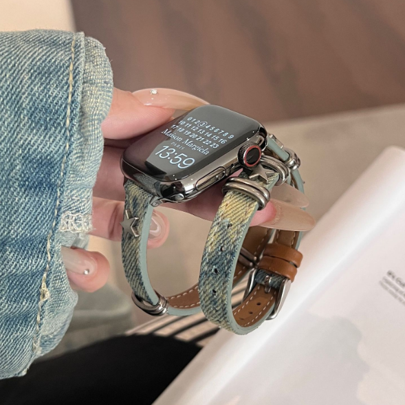 Denim Star Double Tour Band for Apple Watch