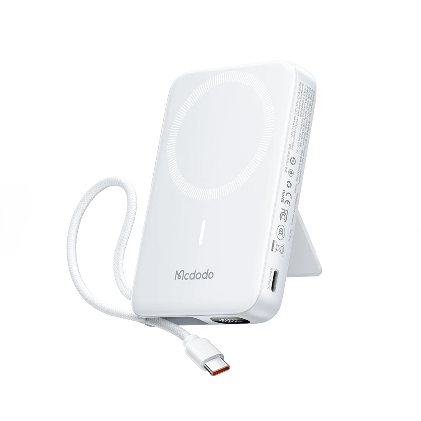 Mcdodo MC-865 Magnetic Wireless Power Bank with Built In USB-C Cable 10000mAh