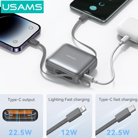 USAMS T179LF 20W Fast Charging Power Bank with dual cables 10000mAh