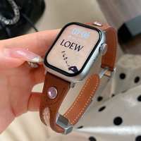 Magnetic Buckle Embroidered Leather Band for Apple Watch