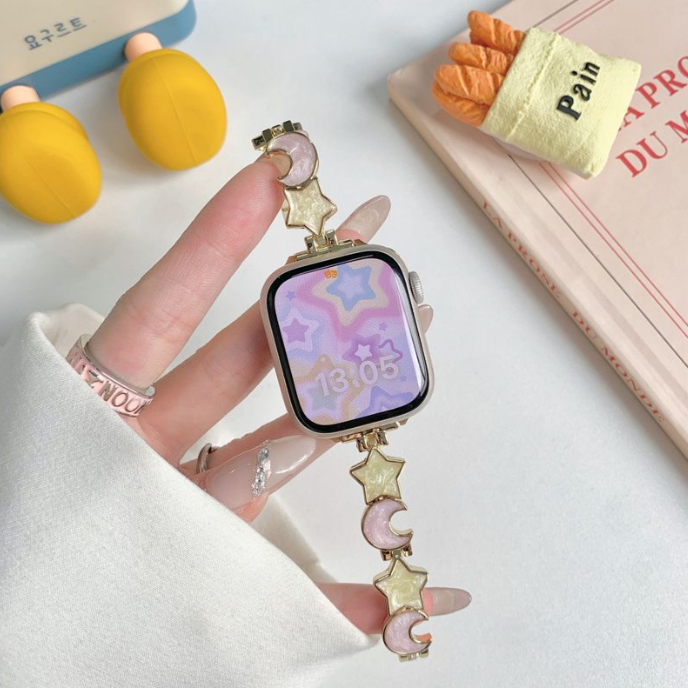 Star & Moon Metal Chain Band for Apple Watch