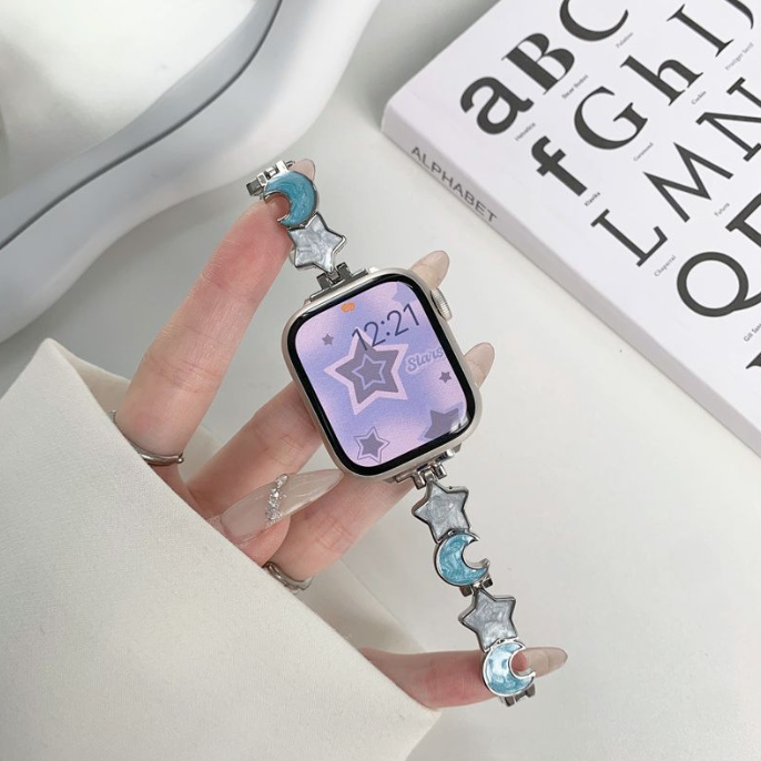 Star & Moon Metal Chain Band for Apple Watch