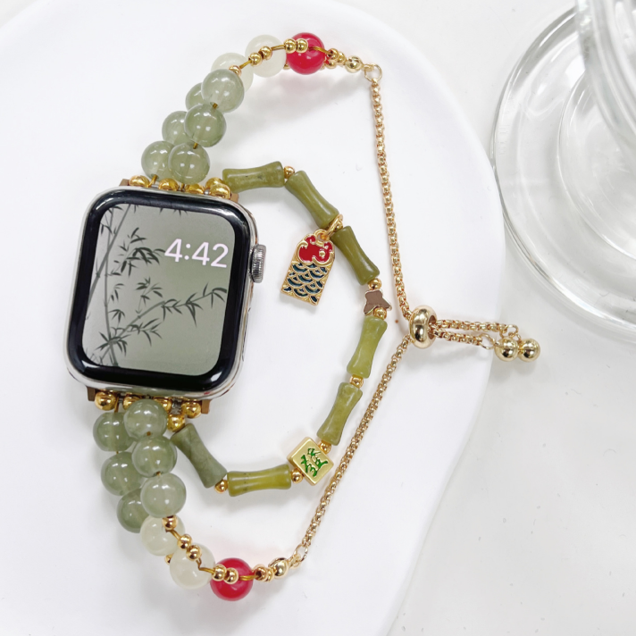 Apple Watch Bamboo Beaded Bracelet Band