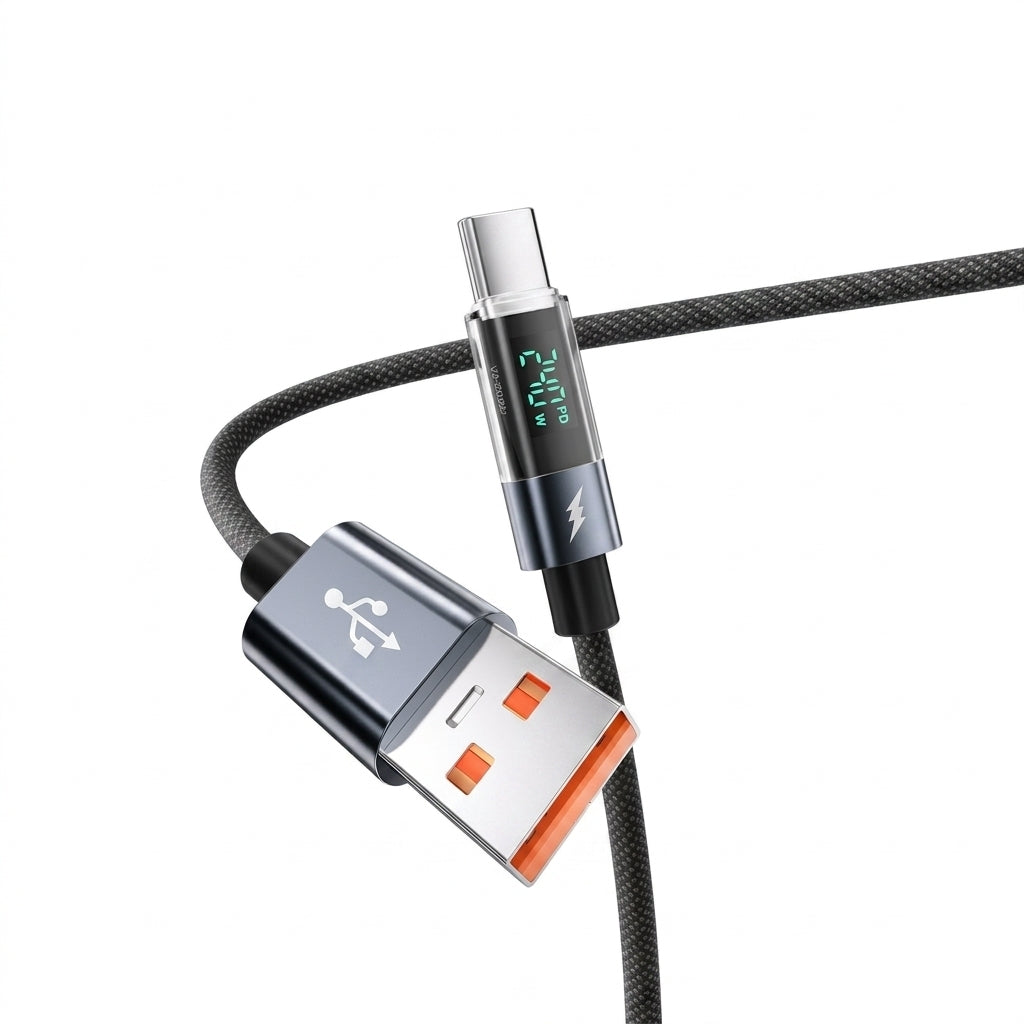 Smart Auto Cut-Off And Real-Time W Display Cable USB-A to C