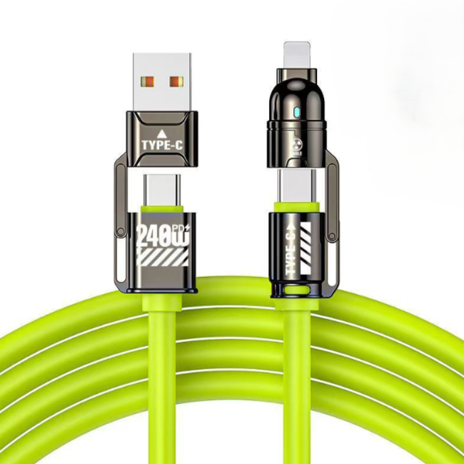 240W 4 in 1 Multi-Function Super Fast Charging Data Cable 1M