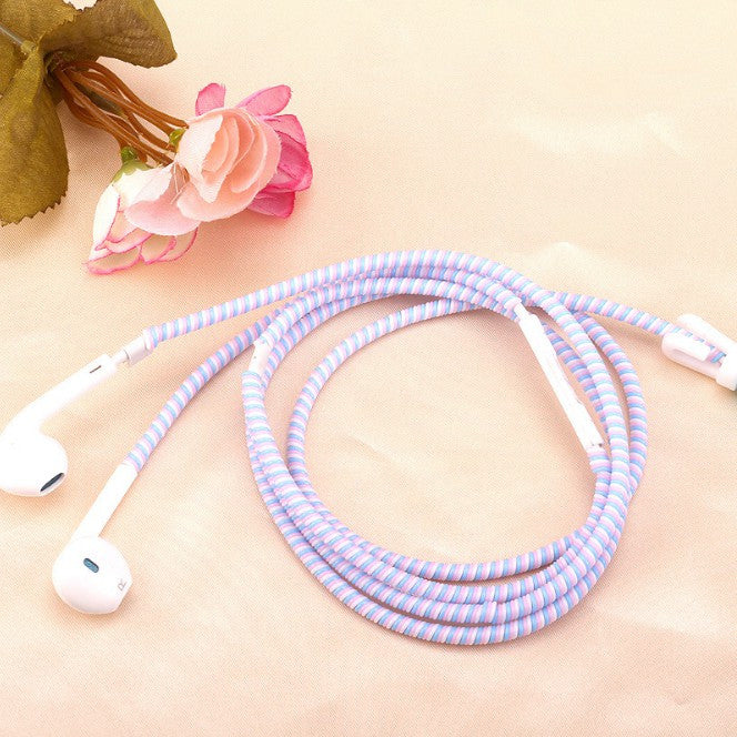 1.1m Cable Charger Protector Earphone USB Data Line Protector Spiral Cable Wrap Strain Relief Cord Sleeve 數據線保護套