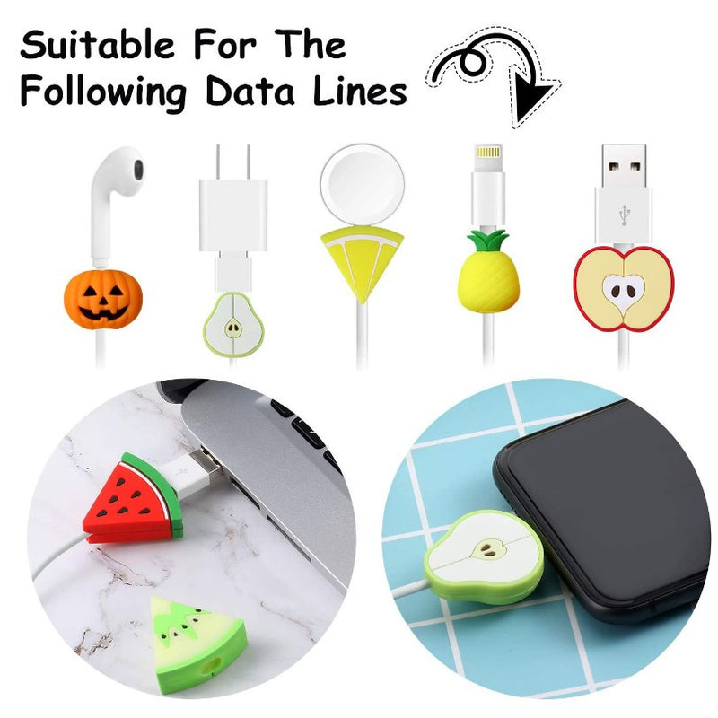 Fruit Cartoon Cable Protector Cute Charger Protector Cable Winder Organizer  Cable Bite Data Line Protective Cover For iPhone