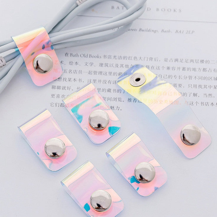 Laser Portable Data Cable Ties Storage Buckle Personality Cable Tie Compact Portable Hub Cable Organizer